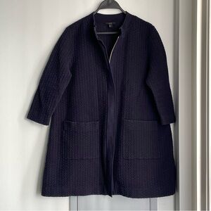 COS Elegant Navy Textured Cotton Mix Cardigan